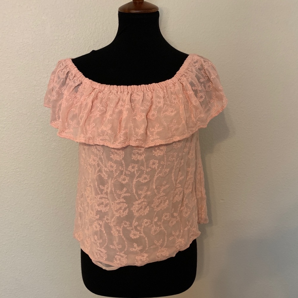 NWOT Lucky Brand Off the Shoulder top SOFT PINK